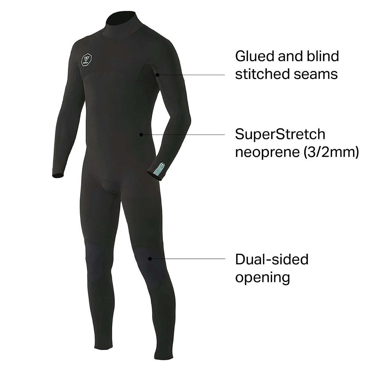 Vissla 7 Seas 3/2 Back Zip Wetsuit - Men's 7 Vissla 7 Seas 3/2 Back Zip Wetsuit - Men's - Image 7