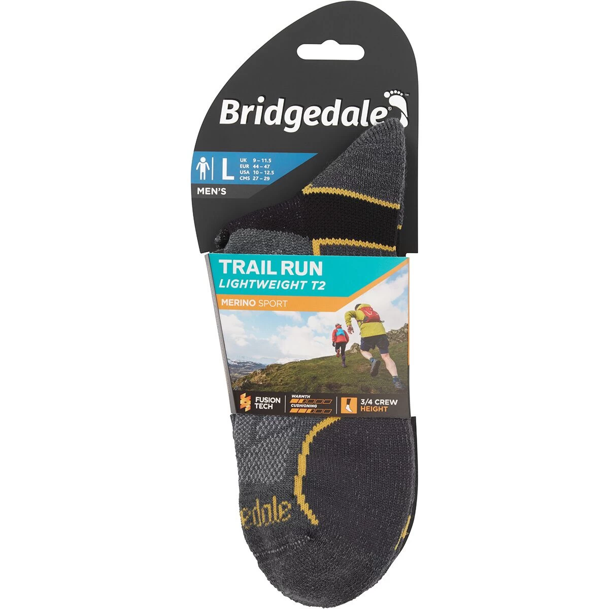 Bridgedale Trail Run Lightweight T2 Merino Performance 3/4 Crew Sock 2 Bridgedale Trail Run Lightweight T2 Merino Performance 3/4 Crew Sock - Image 2